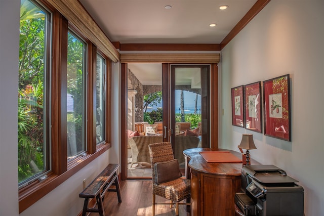 3800 Wailea Alanui Dr Unit B-102, Kihei, HI 96753 - office area with plenty of natural light, wood finished floors, and recessed lighting
