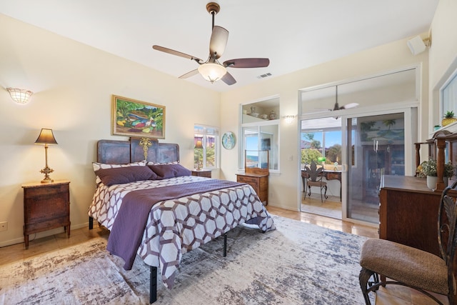 140 Kahana Ridge Dr, Lahaina, HI 96761 - bedroom featuring access to exterior and a ceiling fan