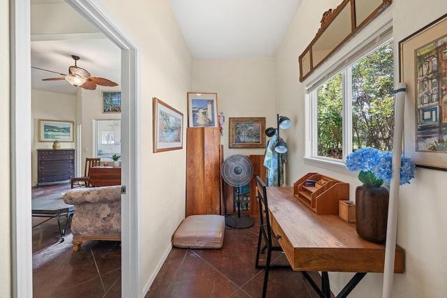 140 Kahana Ridge Dr, Lahaina, HI 96761 - hall featuring baseboards and dark tile patterned floors