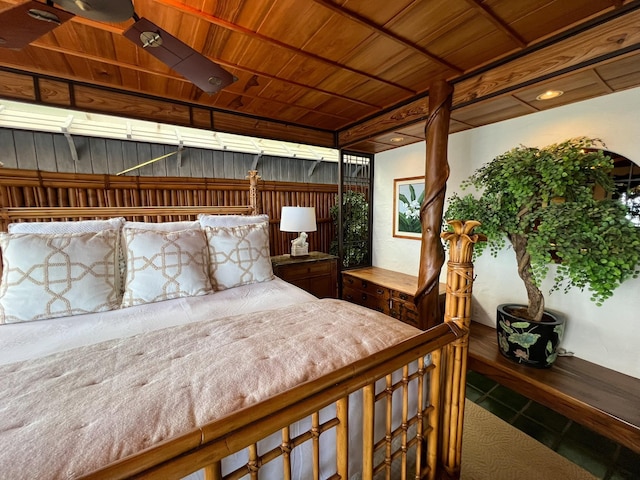 bedroom featuring wood ceiling