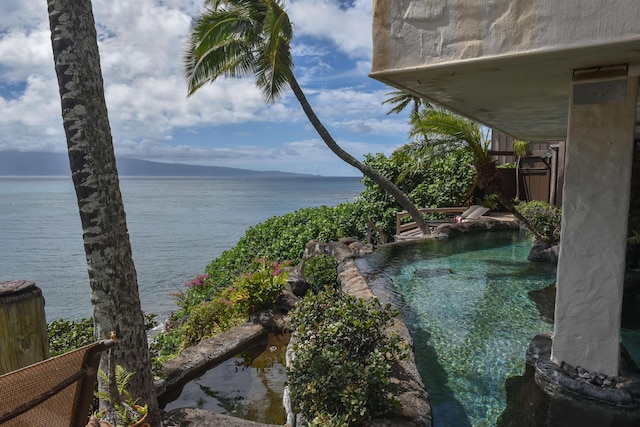 property view of water featuring a mountain view