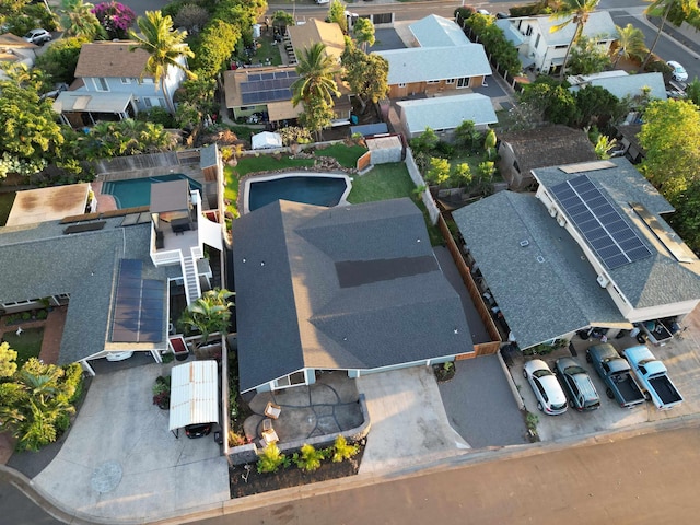 aerial view with a residential view