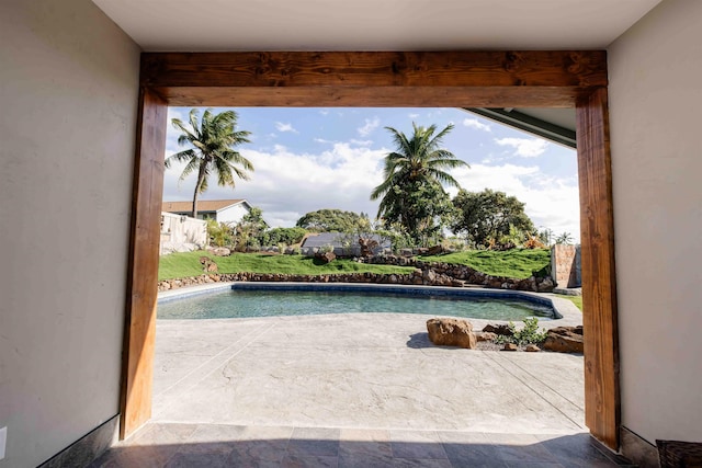 pool featuring a patio area