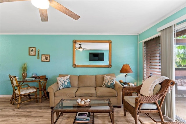 living room with light hardwood / wood-style floors