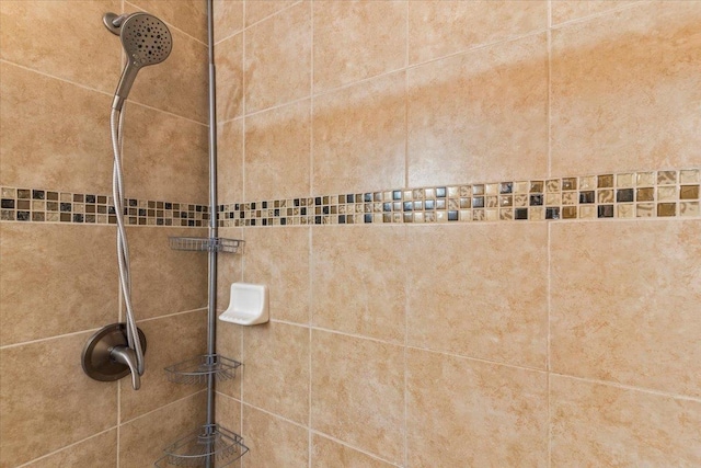 details with tiled shower