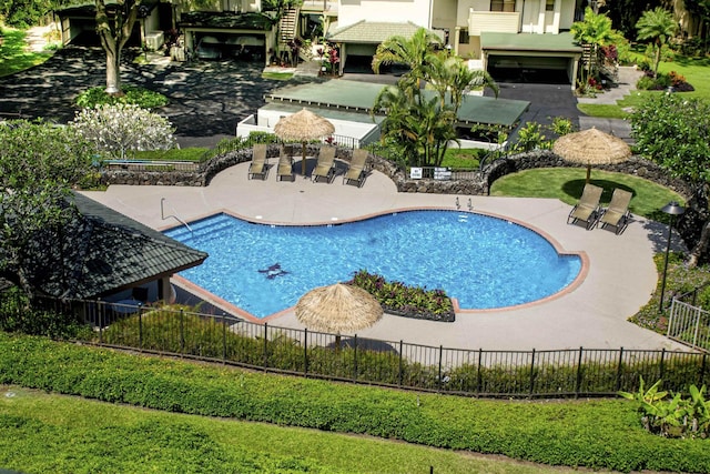 view of pool with a patio