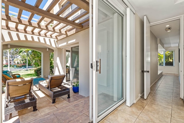 view of patio / terrace featuring a pergola