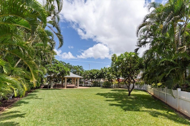 view of yard featuring a gazebo