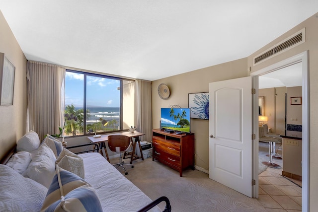 view of tiled living room