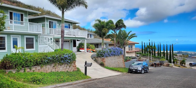 view of building exterior featuring a garage