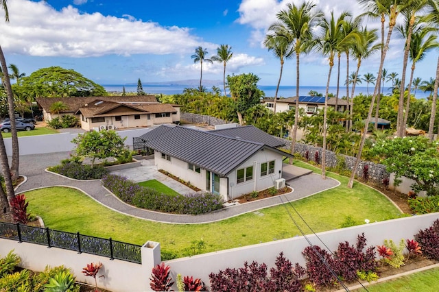 view from above of property featuring a large body of water