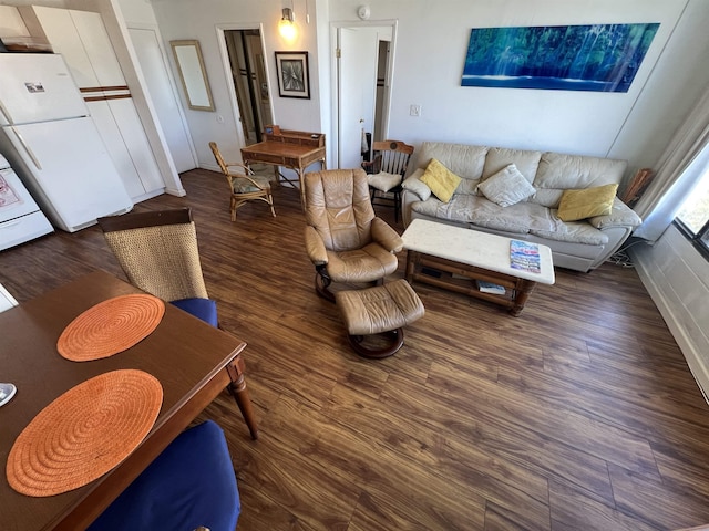 living room with wood finished floors