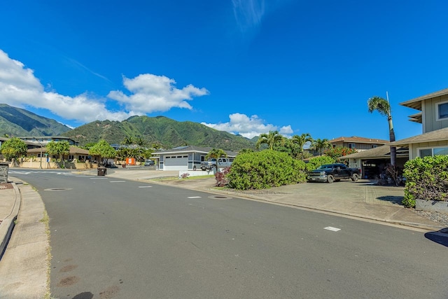 view of road featuring a mountain view