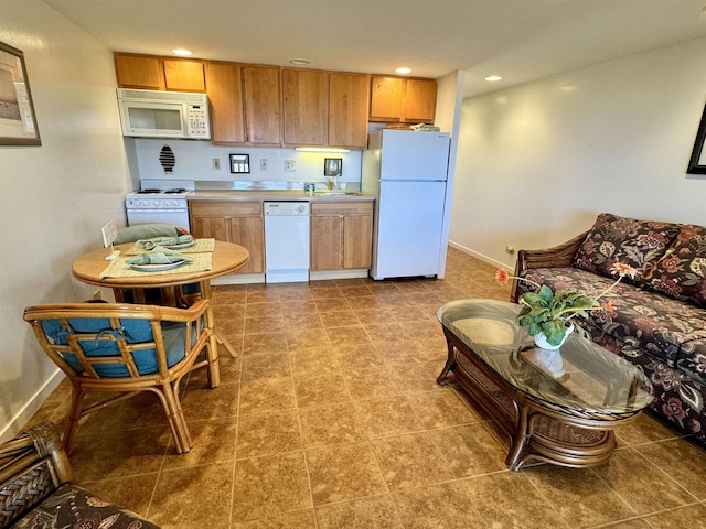 kitchen featuring white appliances