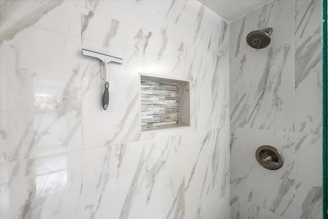 details with a marble finish shower