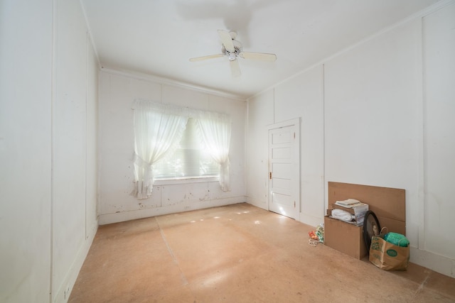unfurnished room featuring ceiling fan