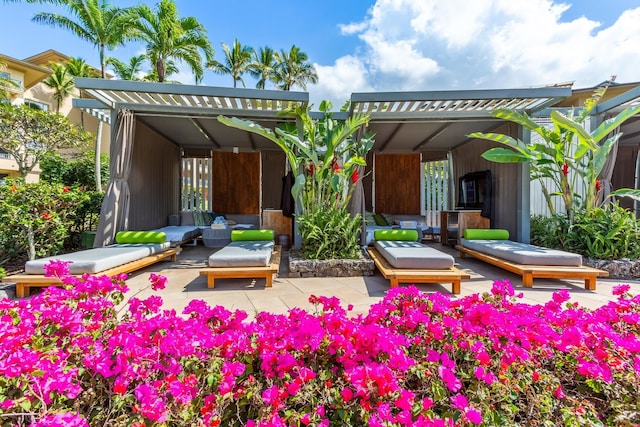 view of patio with an outdoor living space