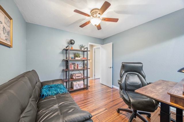 140 Uwapo Rd Unit 9-103, Kihei, HI 96753 - office with wood finished floors and a ceiling fan