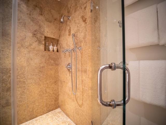 bathroom featuring walk in shower