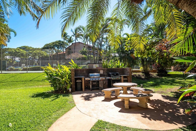 view of patio featuring a grill and area for grilling