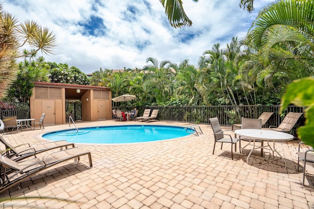 view of pool with a patio