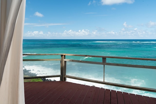 balcony with a water view