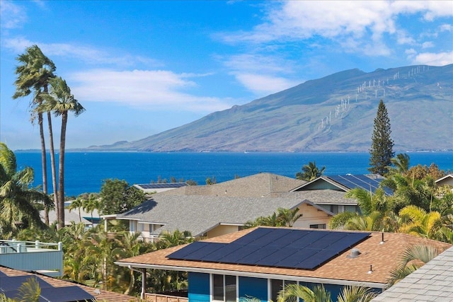 property view of mountains featuring a water view