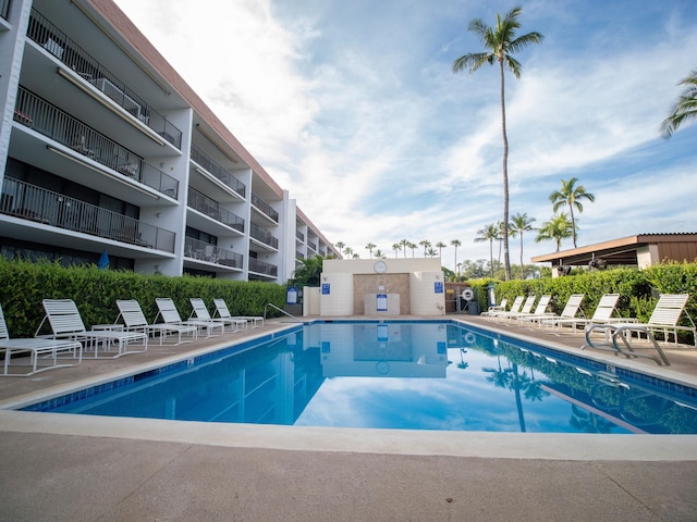 pool featuring a patio area