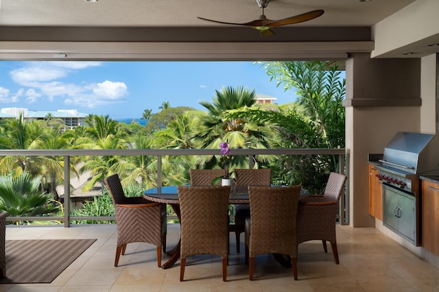 93 Makakehau St Unit G5, Kihei, HI 96753 - view of patio / terrace with ceiling fan, a balcony, and outdoor dining space