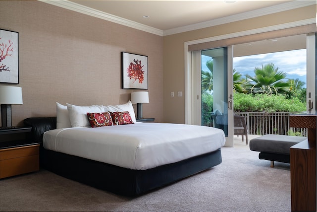 93 Makakehau St Unit G5, Kihei, HI 96753 - bedroom with access to exterior, carpet flooring, and ornamental molding