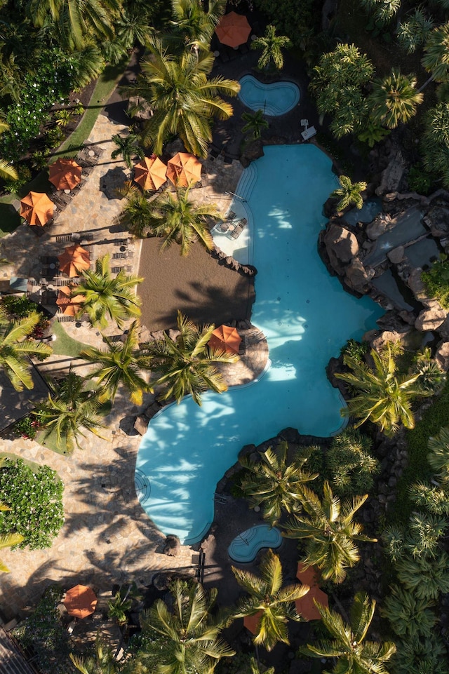 93 Makakehau St Unit G5, Kihei, HI 96753 - aerial view of property's location featuring a pool area