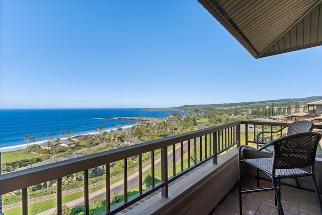 balcony with a water view