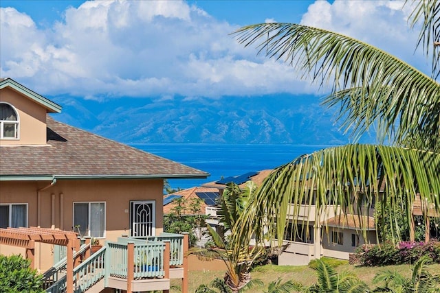 property view of mountains featuring a water view