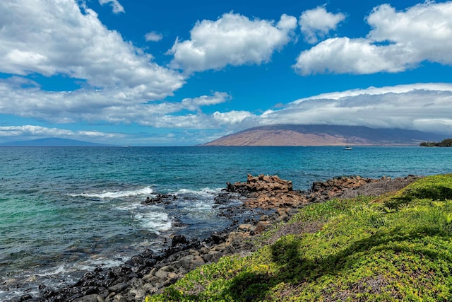 property view of water featuring a mountain view