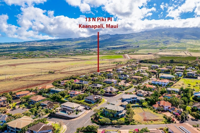 bird's eye view with a mountain view and a residential view