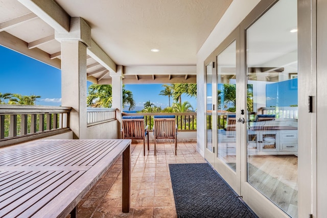 balcony with french doors