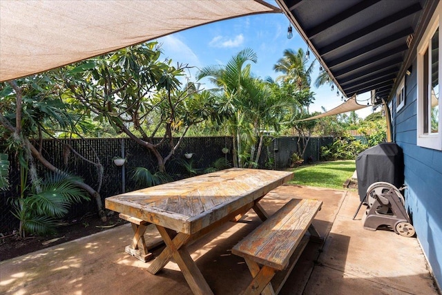 view of patio / terrace with area for grilling