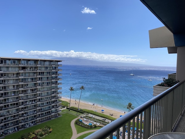 water view featuring a beach view