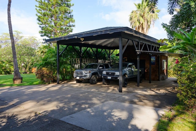 view of car parking with a carport