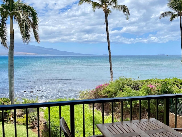 property view of water featuring a mountain view