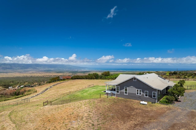 aerial view with a rural view
