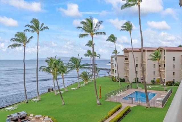 pool with a water view