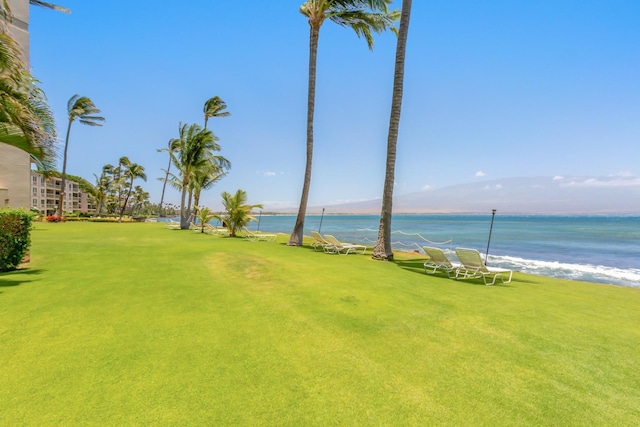exterior space featuring a water view