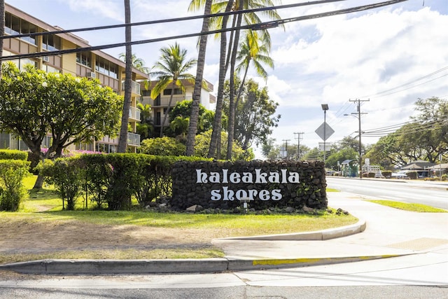 view of community sign