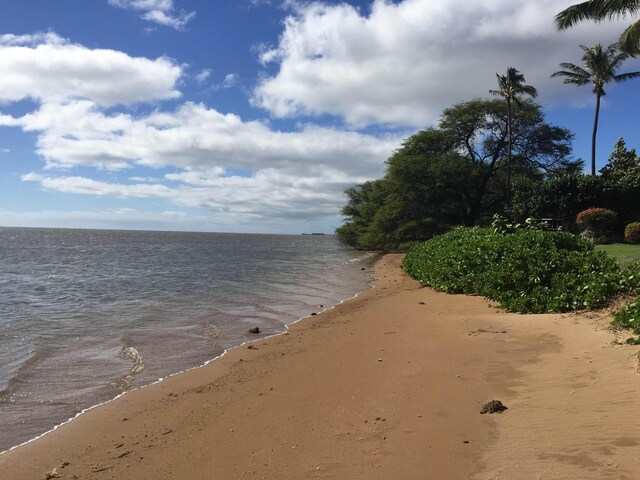 property view of water featuring a view of the beach