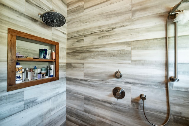 bathroom with walk in shower