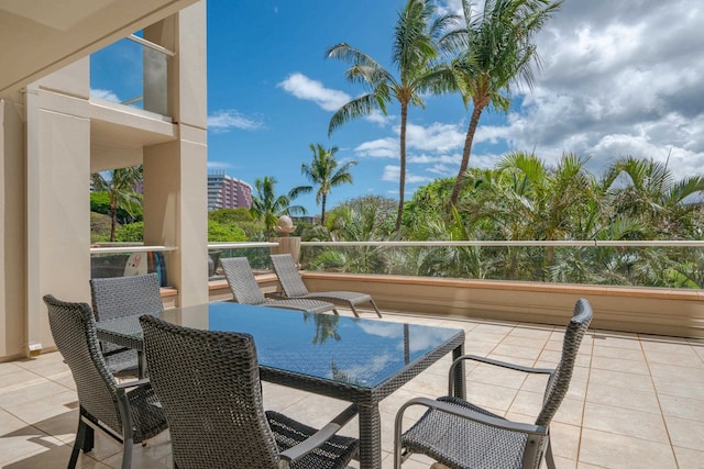 view of patio / terrace with a balcony