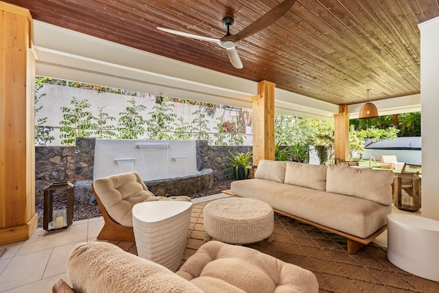 view of patio / terrace with ceiling fan