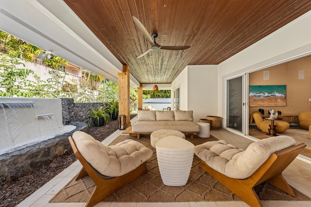 view of patio / terrace with outdoor lounge area and ceiling fan