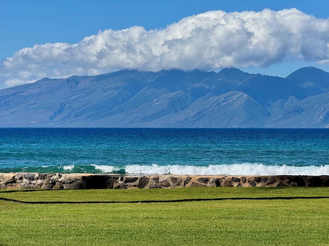 view of water feature with a mountain view